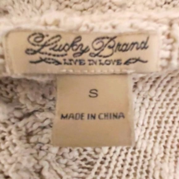 LUCKY BRAND | Women's Knit Sweater Hooded Cardigan Cream Size Small - Picture 6 of 7
